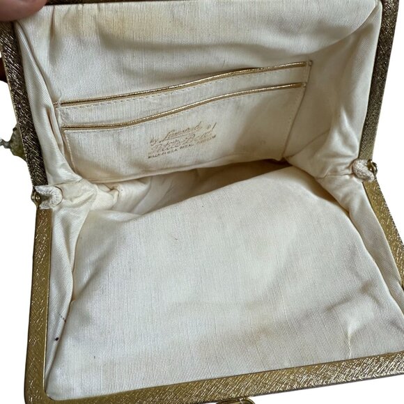 VTG Lumured Petite Bead Embroidered Floral Beaded Handbag Purse Bag Evening - Picture 4 of 9